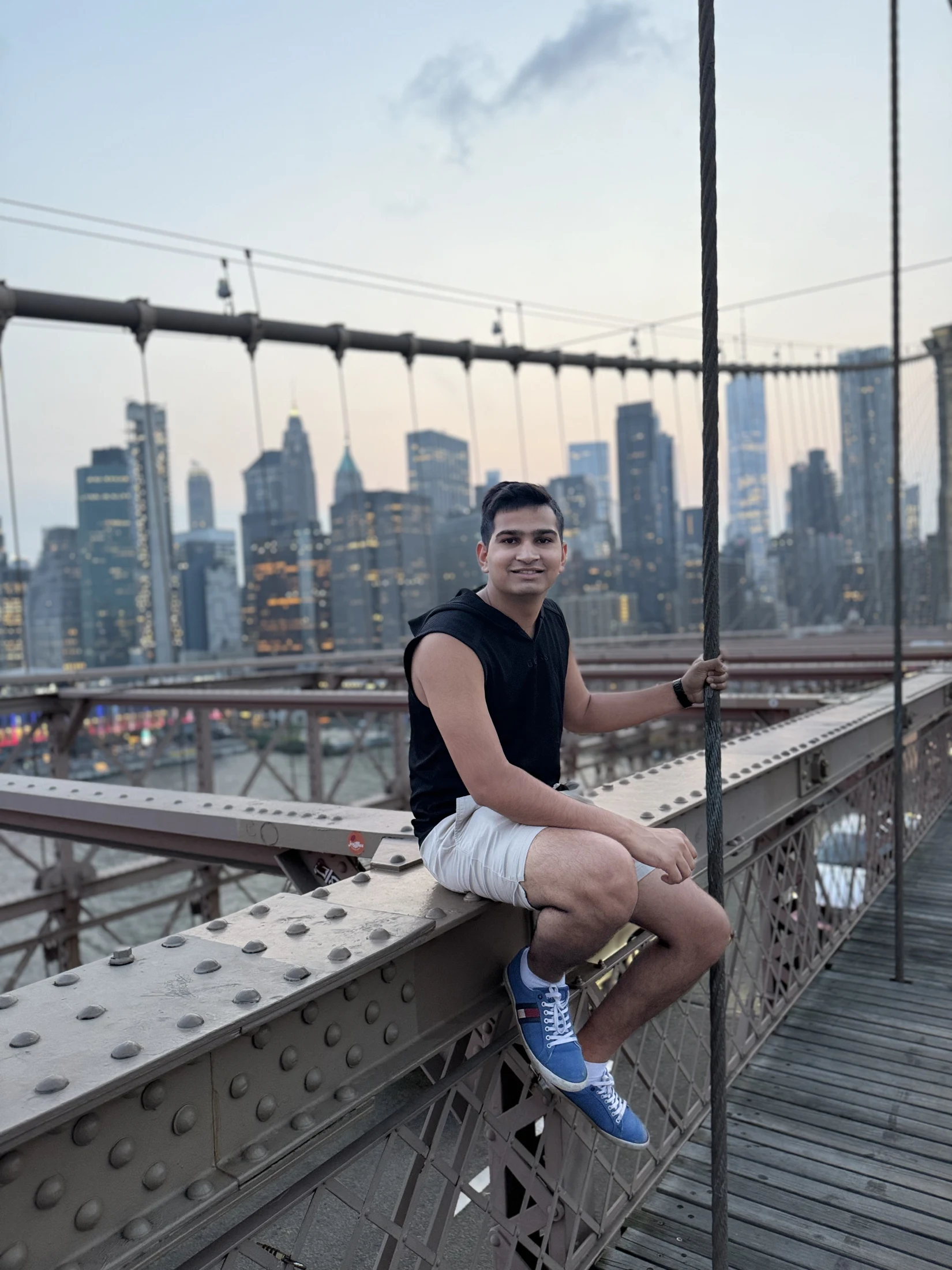 Dhyan on the Brooklyn Bridge
